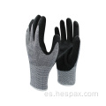 Hespax Sandy Nitrile HPPPE maquinista cortado guantes resistentes